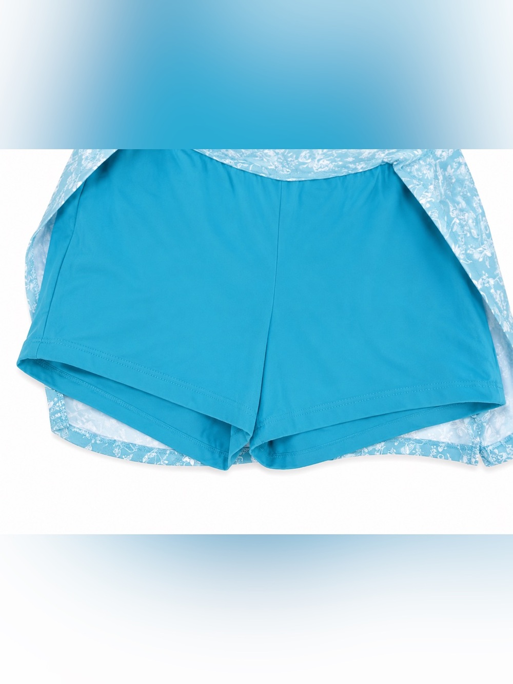 New York Laundry N.Y.L. Floral Stretch Skort –‎ Aqua Blue White Print XL - Picture 3 of 4
